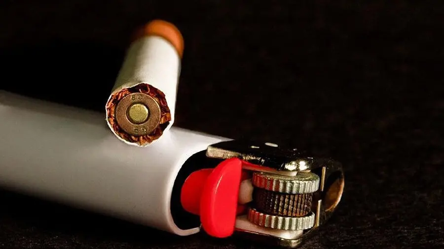 Download an exceptional vector of complex cigarette smoke prepared with a white lighter