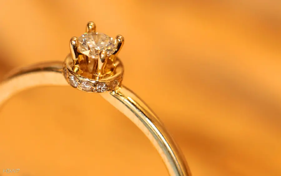 Download Stock Photo Of Part Of Gold Diamond Ring