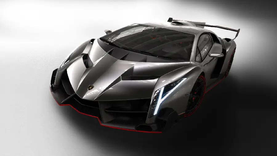 Masterpiece wallpaper of a shiny black Lamborghini car in 8K quality
