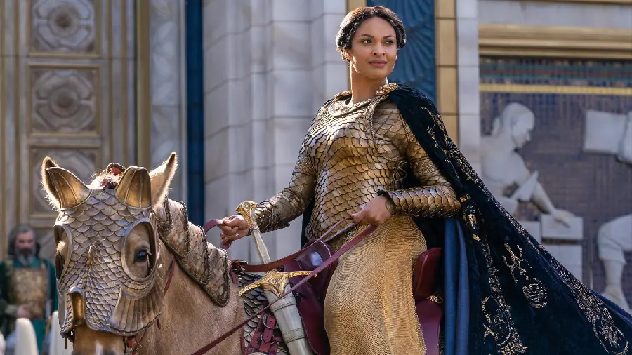 Spectacular profile picture of the actor The Lord of the Rings woman on a horse