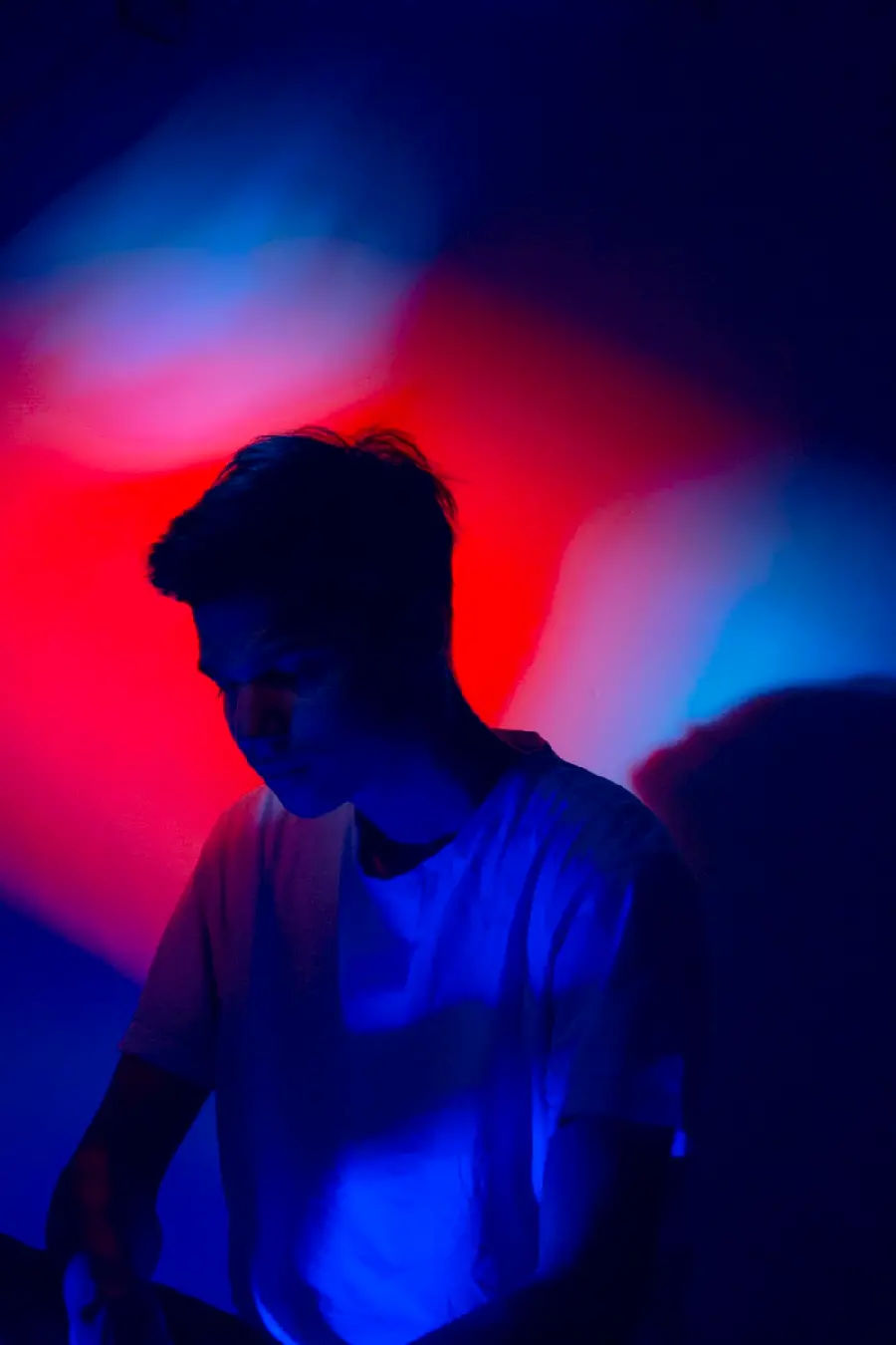 Download interesting stock photo of boy in the dark in HD quality