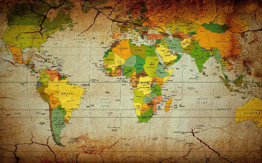 Download the most popular world map with a warm color theme and high resolution in 8k quality
