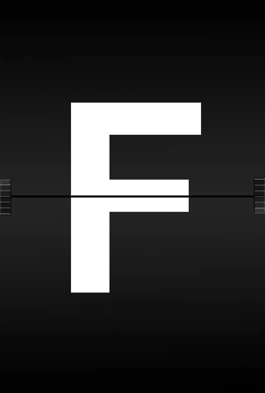 Download a conceptual two-part image of a white F on a black background