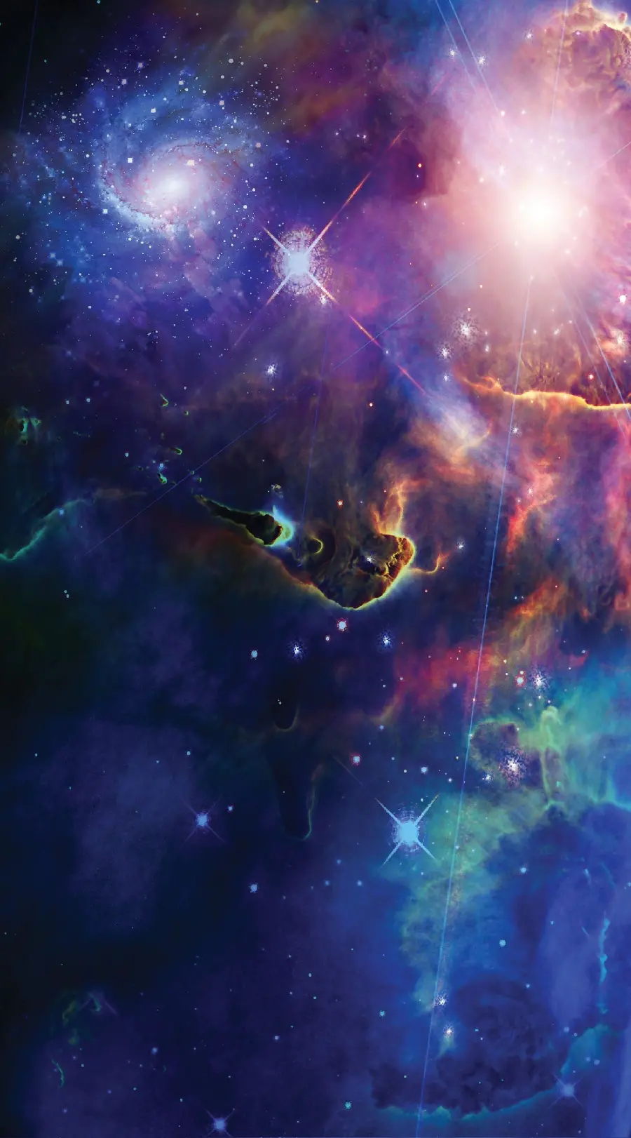 A spectacular and cool background image of the sky and the Milky Way galaxy and its amazing nebula for iPhone