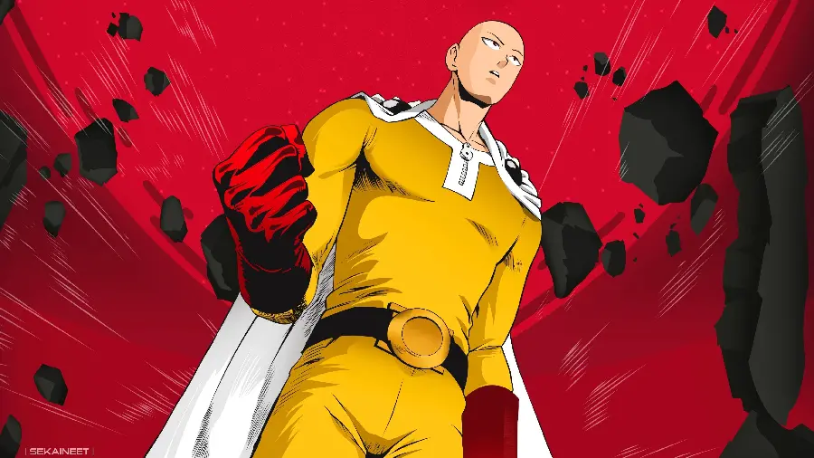 Unique profile photo of Saitama with red background and HD quality