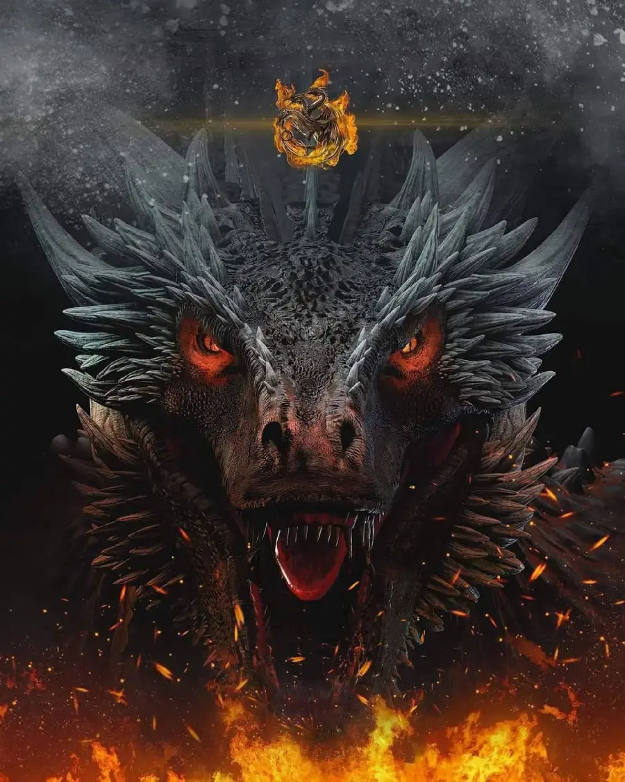 Download the official poster of the black dragon in House Of The Dragon