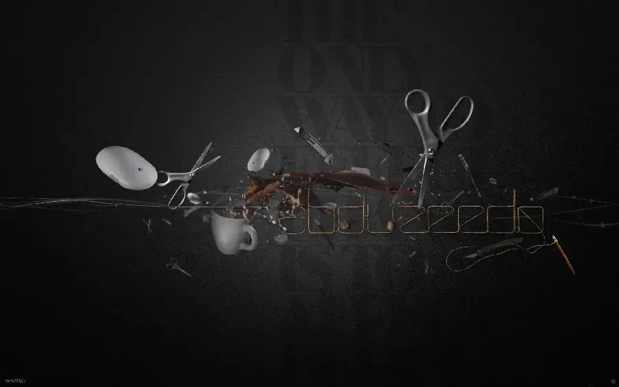 A very beautiful 3D photo of high-quality hairdressing tools 