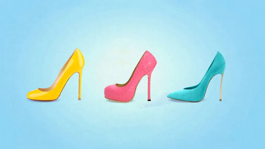 Interesting digital photo of high heels with various colors