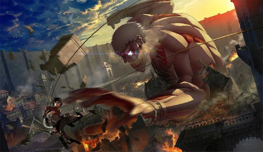 Attractive Computer Background Photo of the Famous Anime Character Attack on Titan