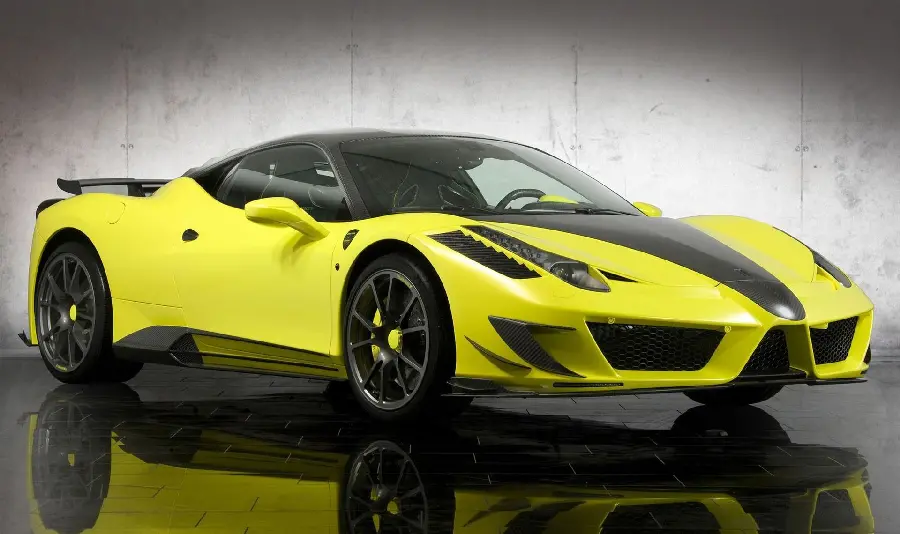 Download the wallpaper and wallpaper of the Ferrari 458 in yellow