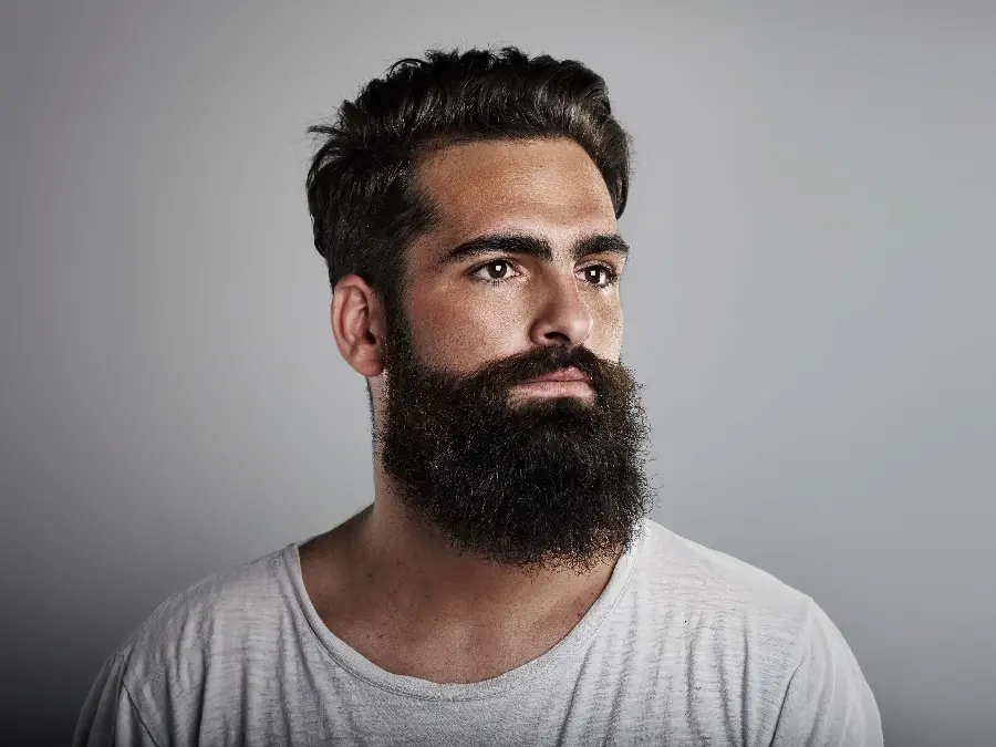 Modern men's beard model in a beautiful frame 2022