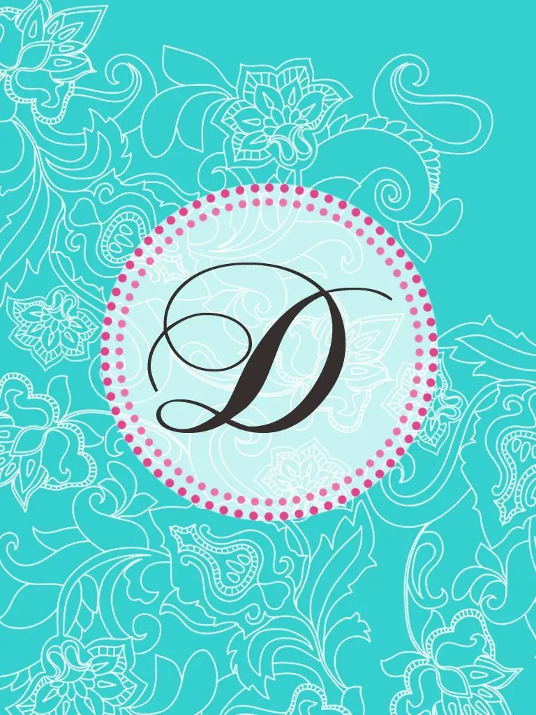 Lovely and beautiful logo of the English letter D with a blue-green theme Blue-green 