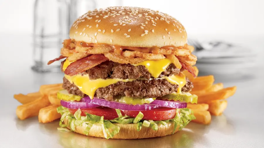 Download the Most Special Hamburger Stock Photo with Neutral Background 2022
