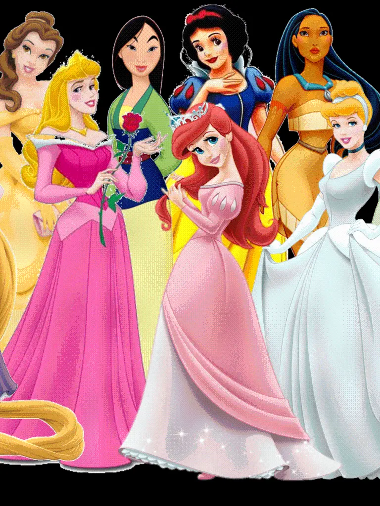 Spectacular background Animation of charming Disney princesses
