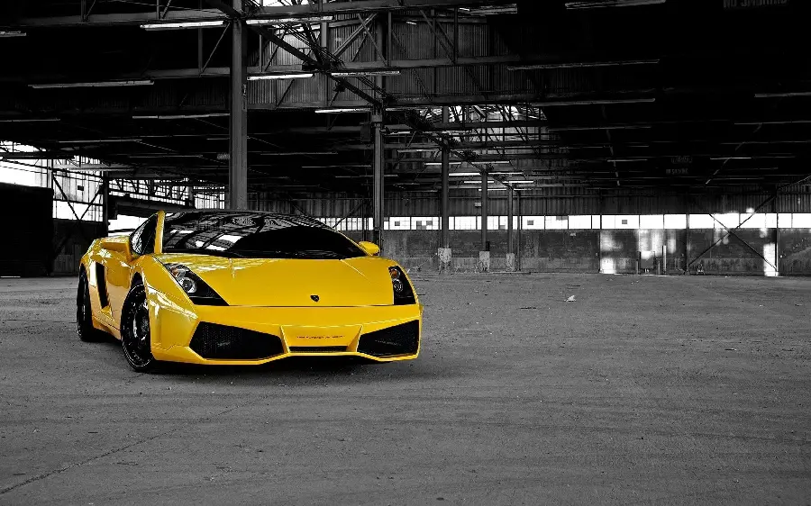 New stock image of yellow luxury Lamborghini with the best quality 