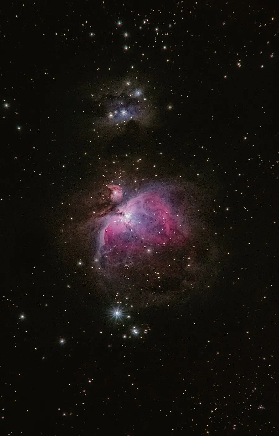 Compact Eggplant and Pink Heart Nebula HD Stock Image