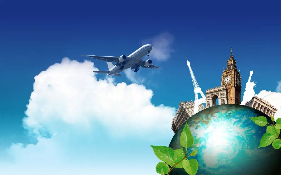 Pre-made open-layer design for a poster or flyer for advertising a tourist tour