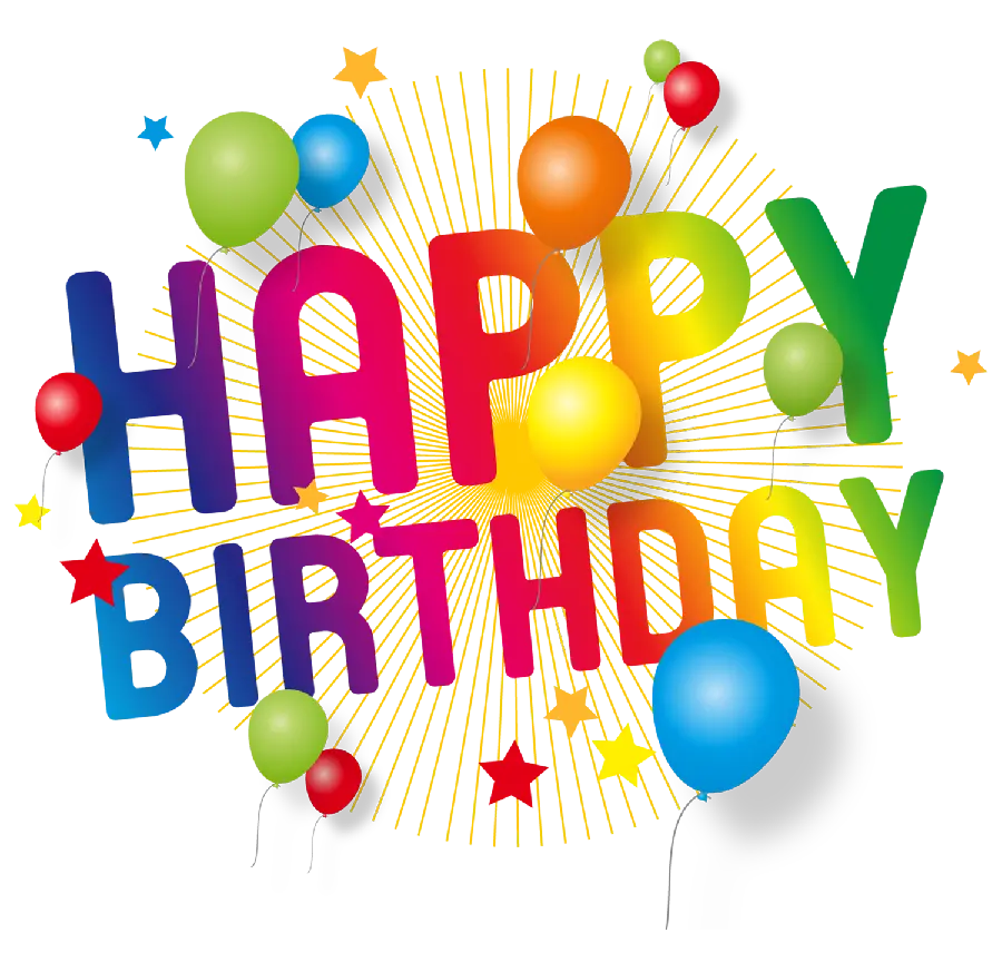 Download Beautiful Birthday PNG with Rainbow Happy Birthday Title