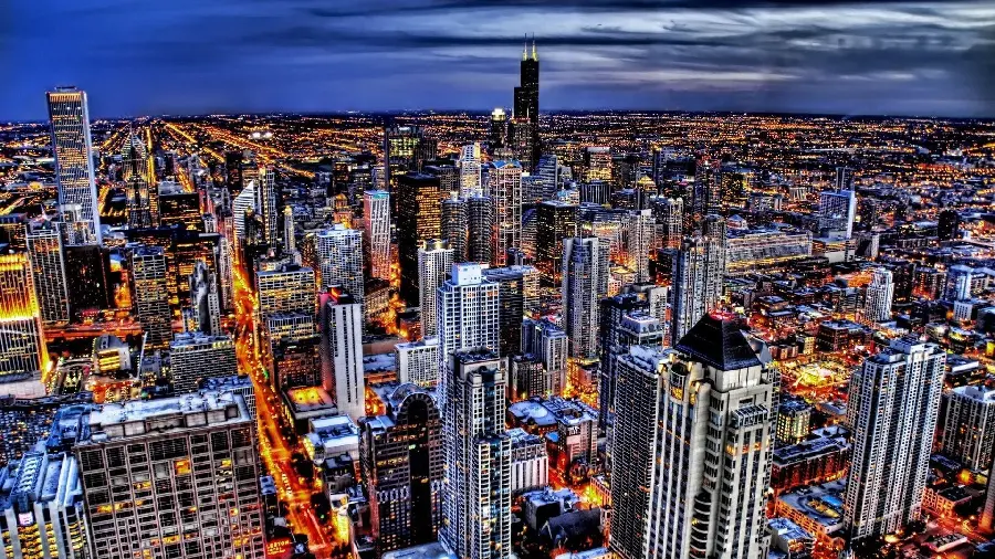 A busy stock photo of various beautiful and new buildings in a big city
