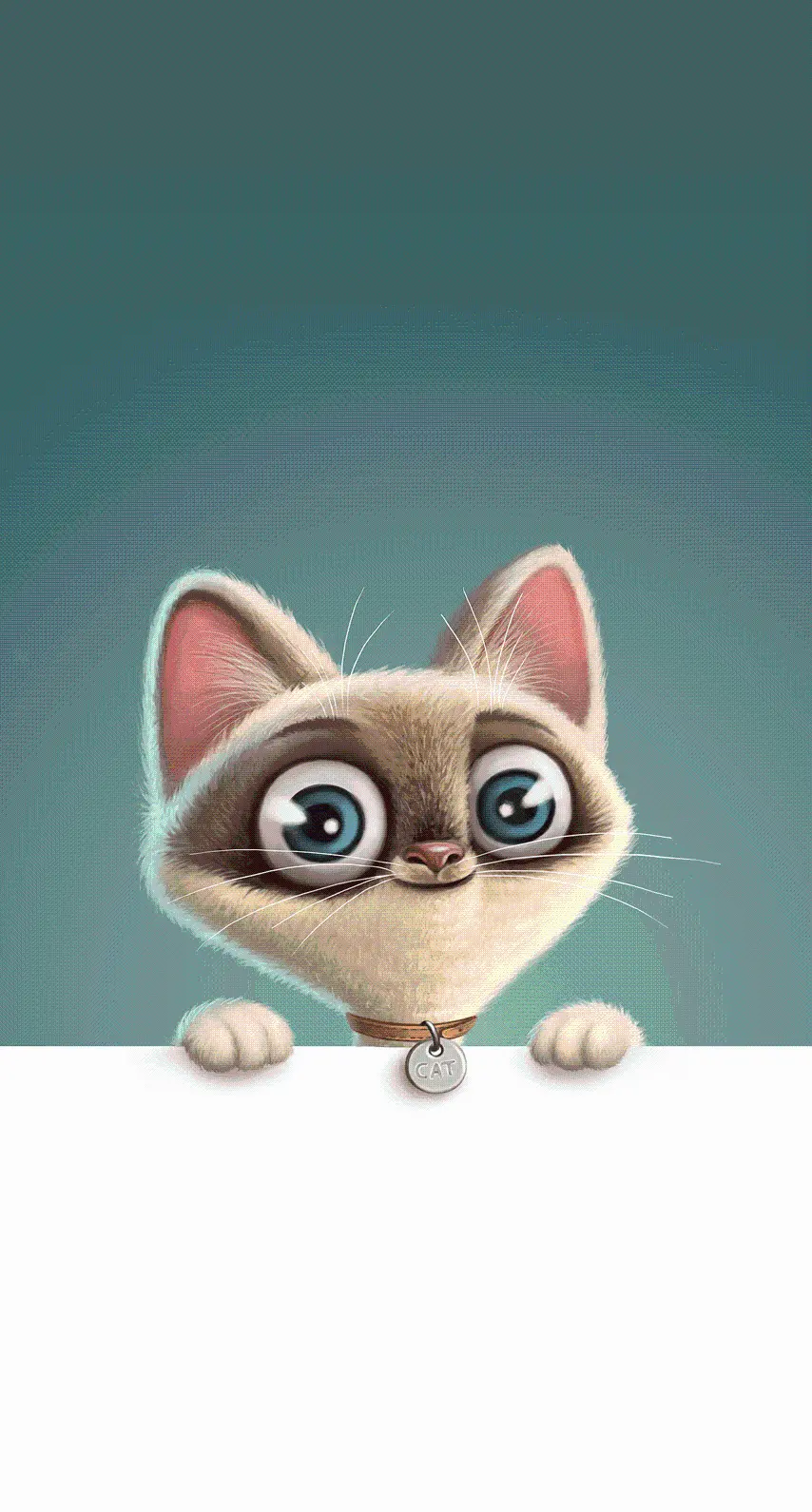 Charming fantasy poster of a small cat secretly watching