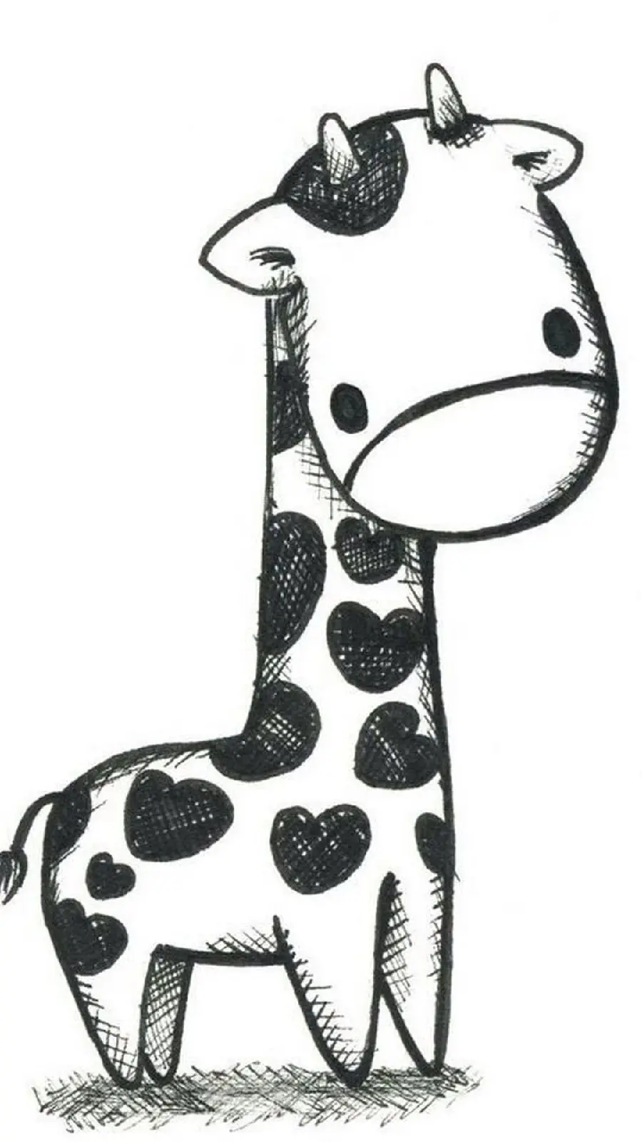 Download lovely vector of little giraffe for phone background
