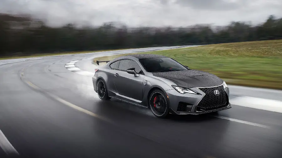 Enjoyable background photo of a Lexus RC F moving on the road