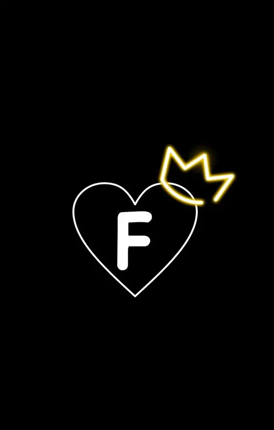Anime and painted image of a heart with the letter F inside and a crown in the right corner
