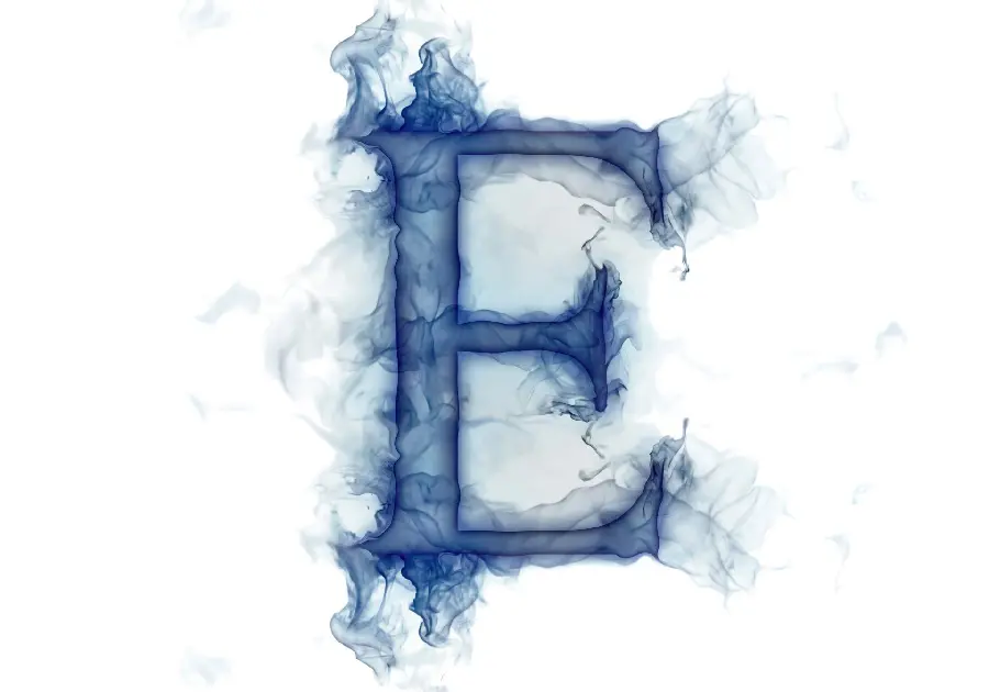 Cool profile photo of the letter E with a magical blue font 
