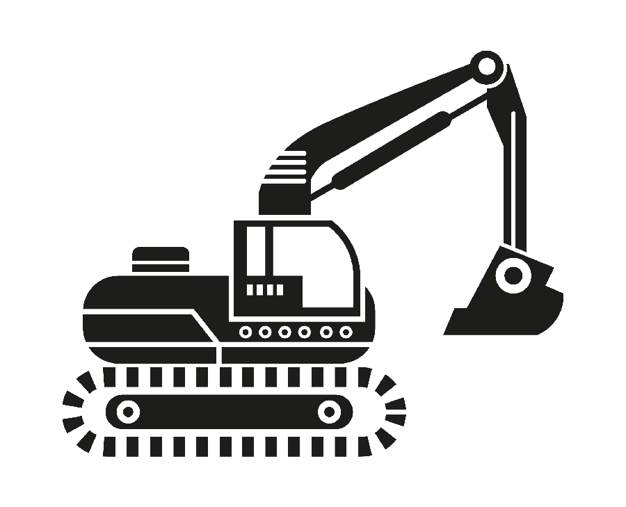 Most Downloaded Excavator PNG Vector with White Background