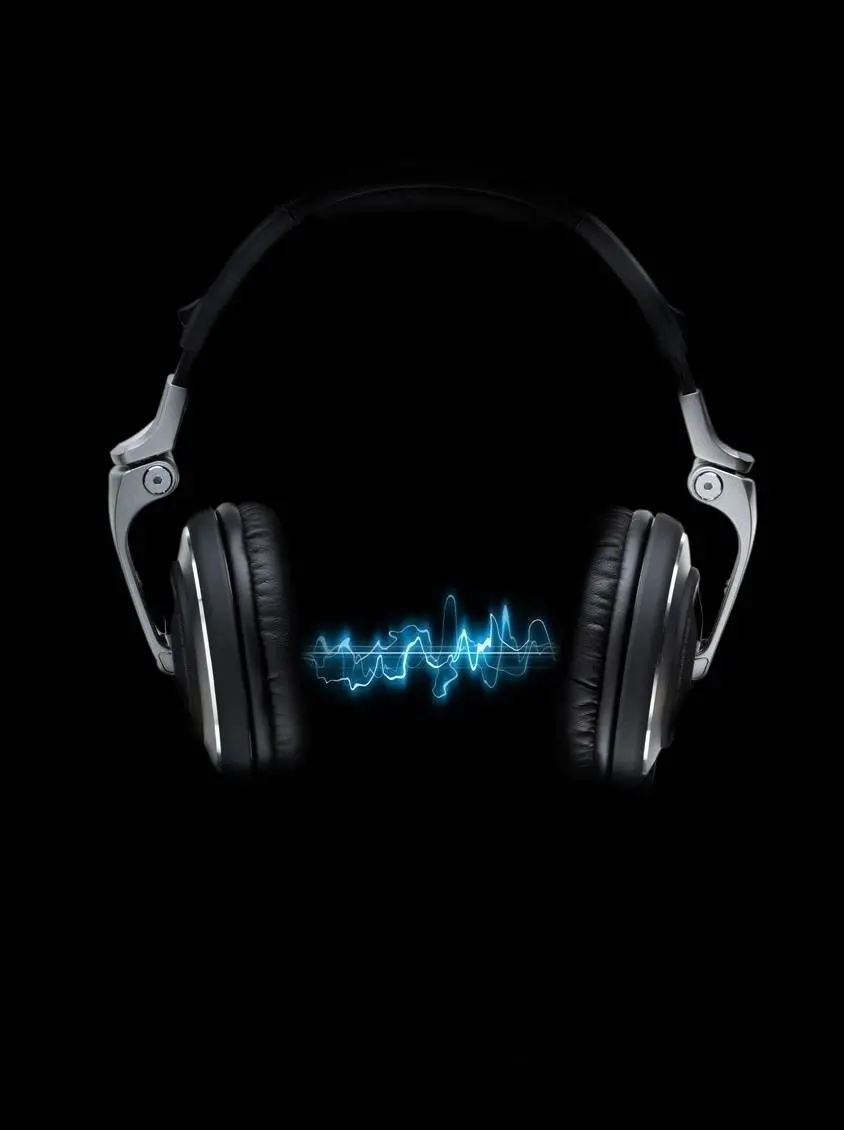 Interesting graphic photo of the sound wave from the sound of headphones