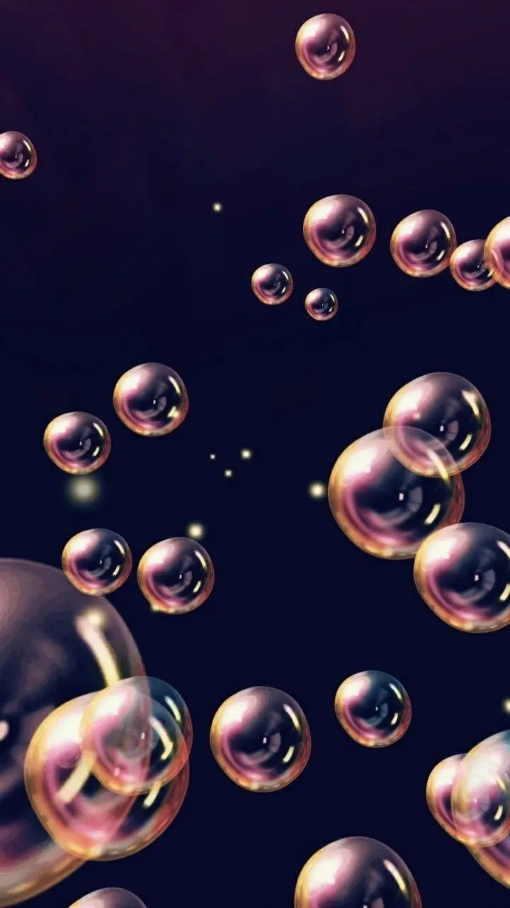 Download a masterpiece wallpaper with a bubble design and a black background for mobile 
