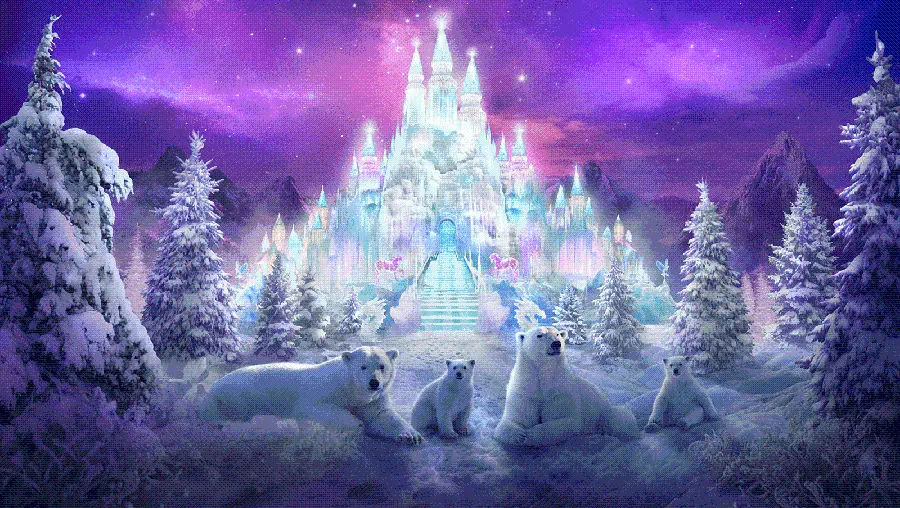 HD Snowy View of Polar Bear Castle in Magical World