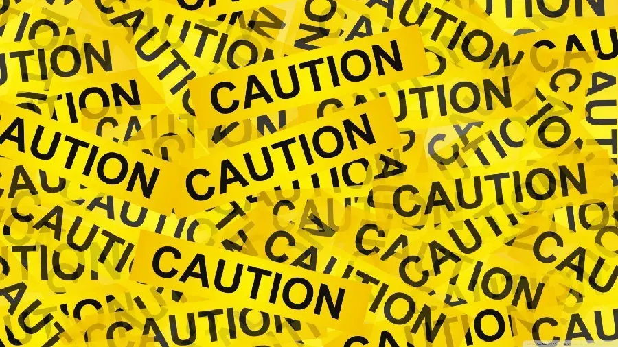 Dense and spectacular background of yellow danger tape in special quality 