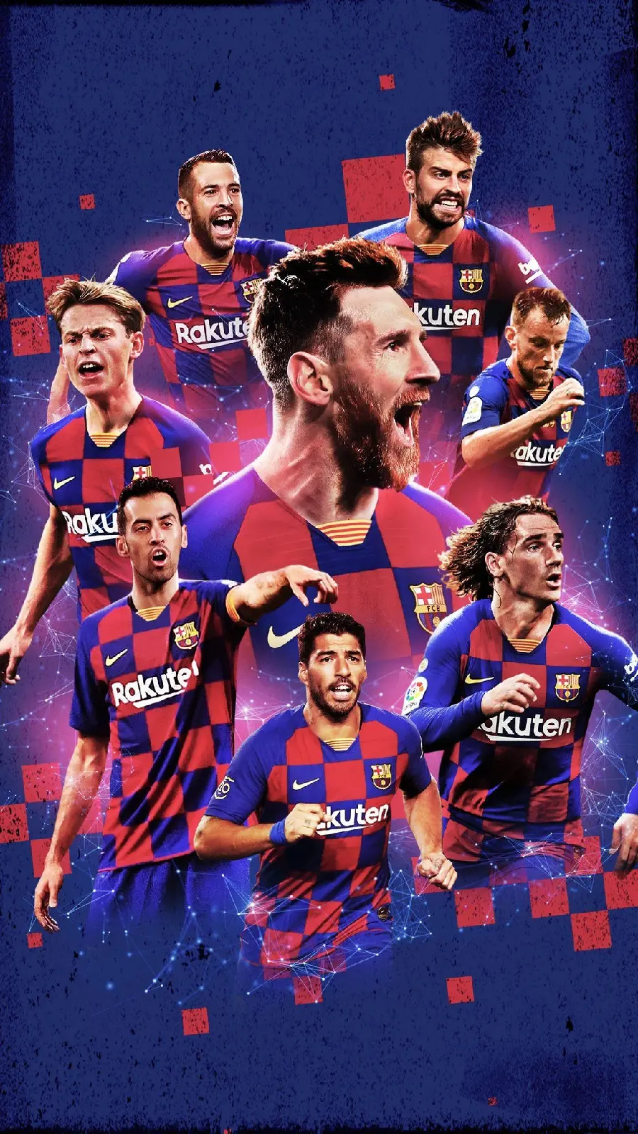 Awesome wallpaper of the Barcelona team with its favorite players