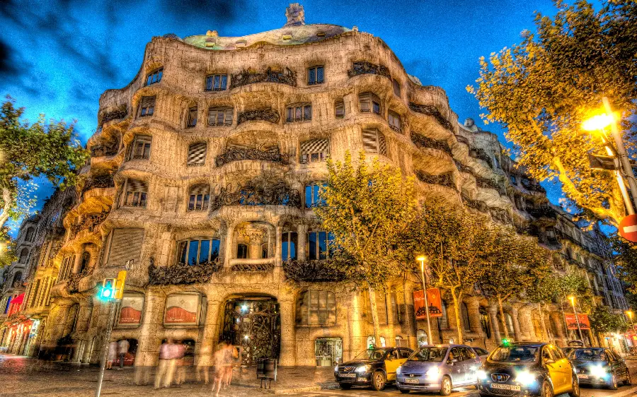 Stock photo of the famous Casa Mila building in Barcelona in high quality for laptop backgrounds