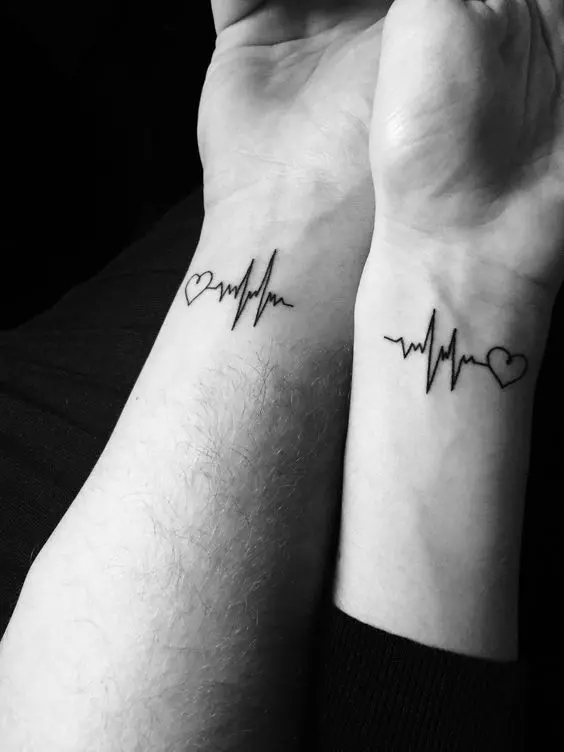 Download Romantic Tattoo Set Photo with Endless Love Design and Beautiful Heartbeat 