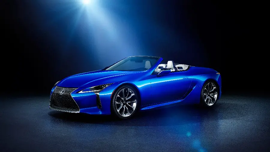 Unique background image of a Lexus LC 500 with bright light