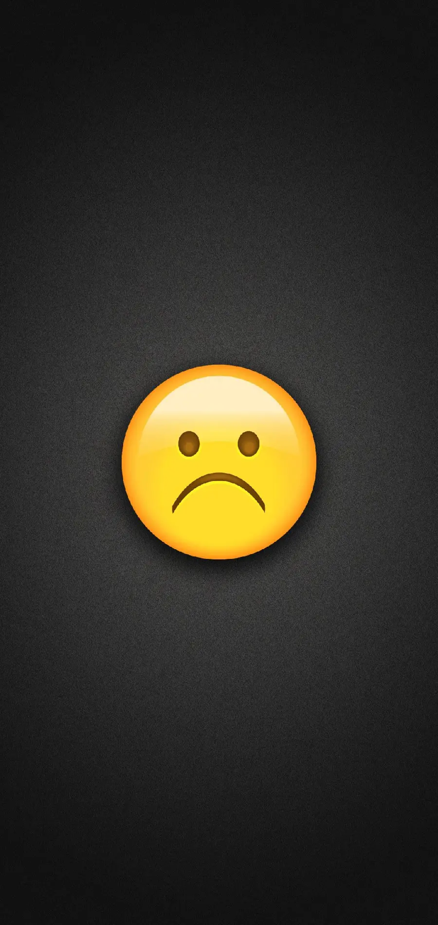 Unhappy and lonely emoji profile on a black background