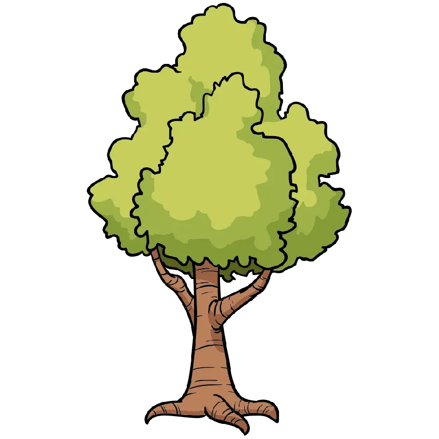 Cute and fantasy Full HD image of a green tree with a white background