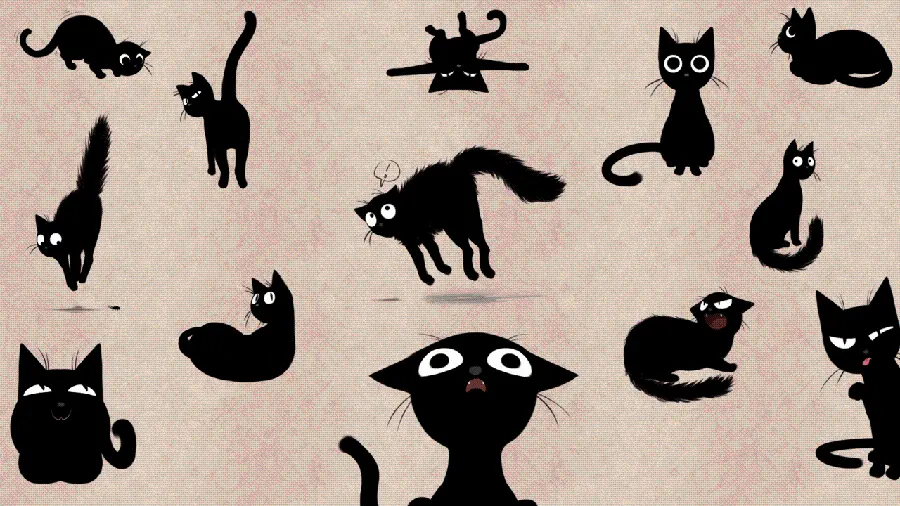 The latest wallpaper with a cat drawing design in HD quality