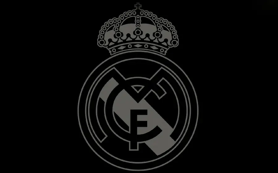 Black and unknown photo of the Real Madrid team logo