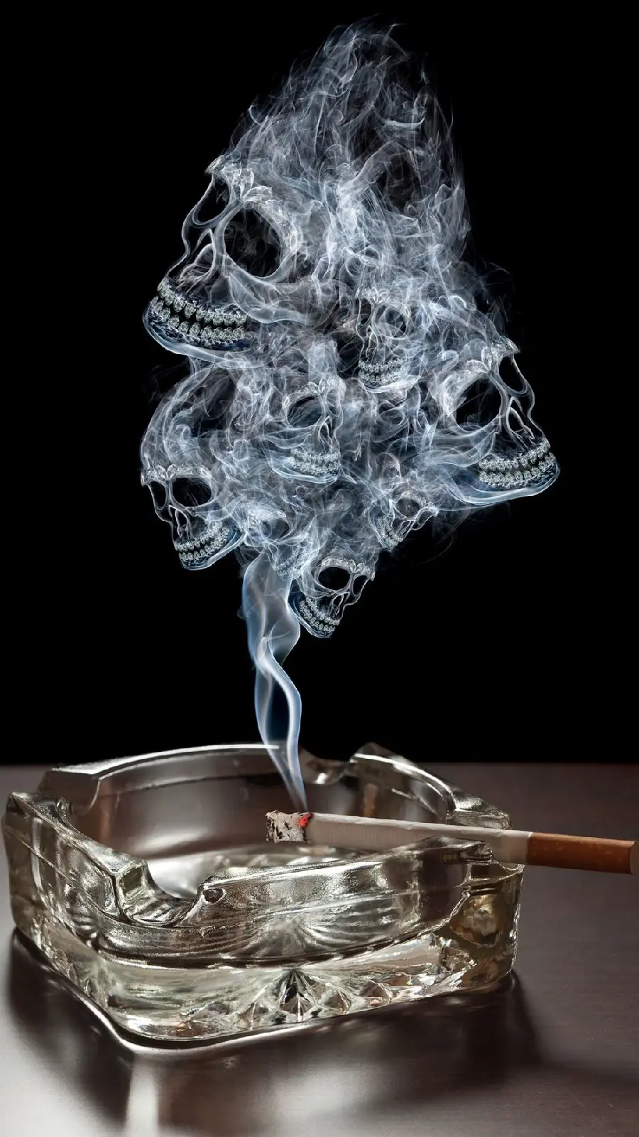Magnificent Stock Photo of Cigarette with Attractive Smoke in Space