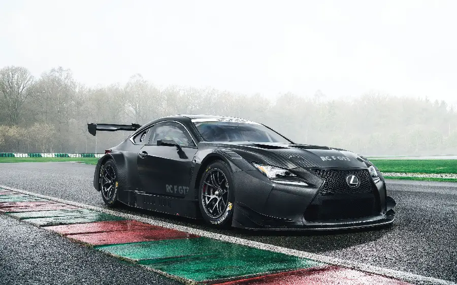 Special background of Lexus RC F with power in the dust