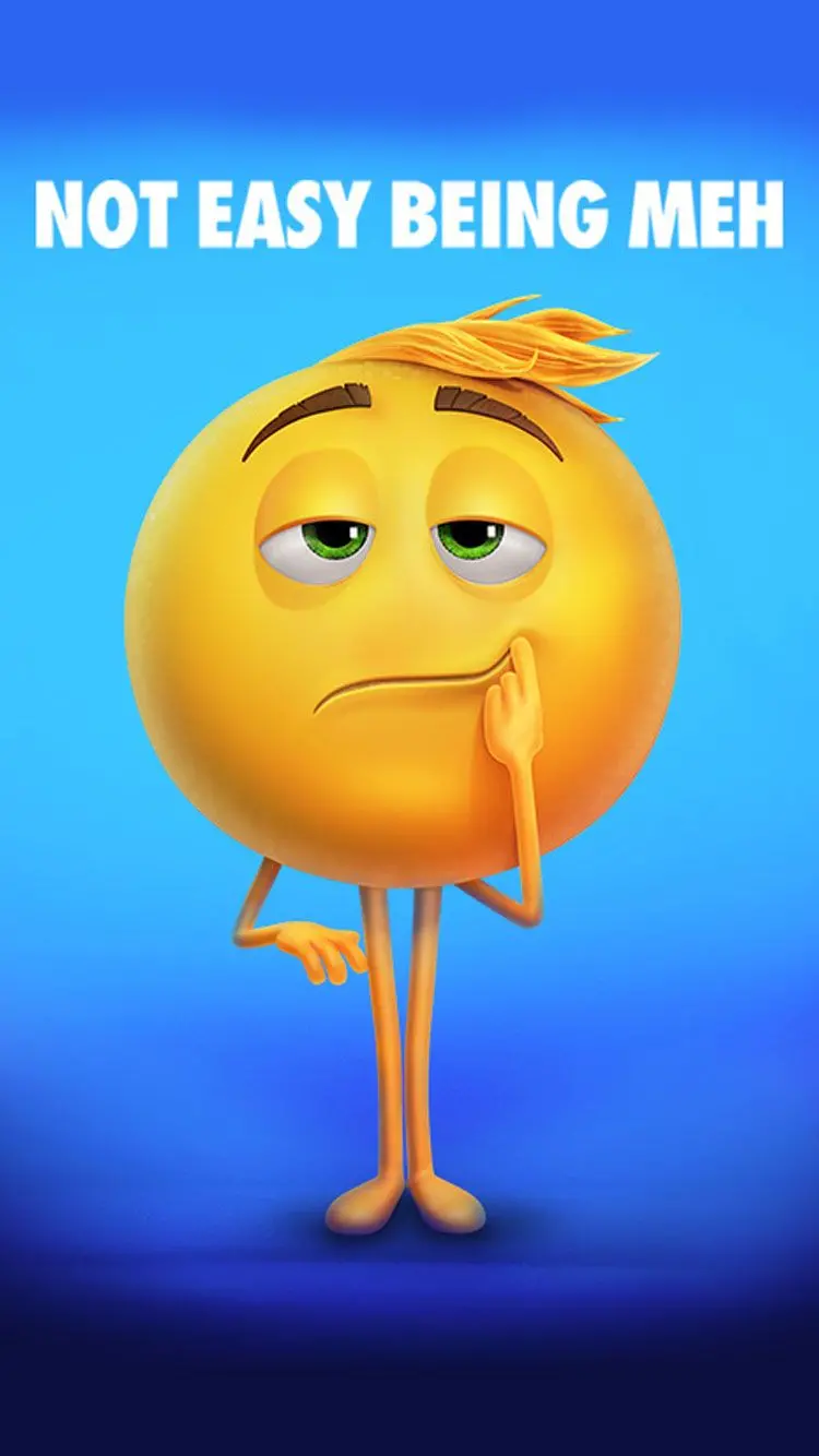 Yellow animation indifferent emoji photo in excellent quality suitable for the phone