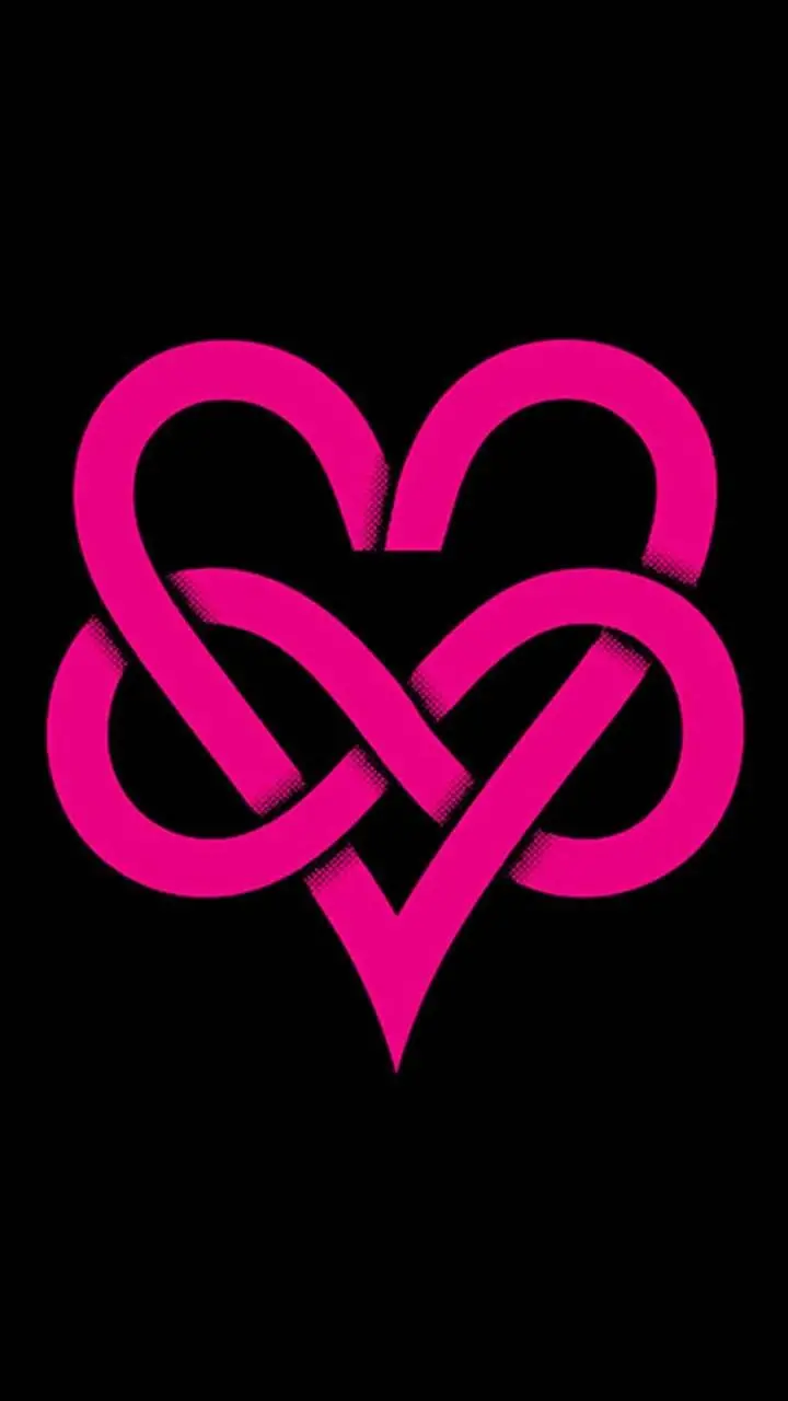 Download the most beautiful infinity love logo in attractive pink with a black background 