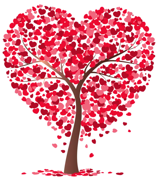 The most beautiful red heart tree vector for WhatsApp profile
