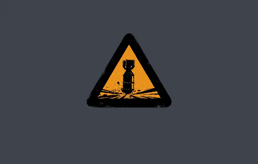 The most interesting danger sign with a rocket for your profile