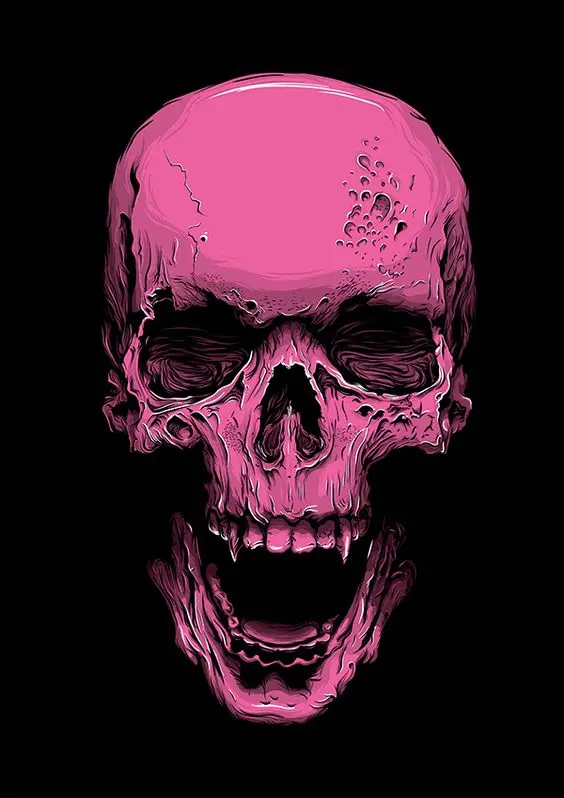 Scary Wallpaper of Pink Skull in Full HD Quality 
