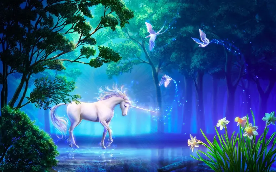 Free download of a unicorn profile picture with a magical theme