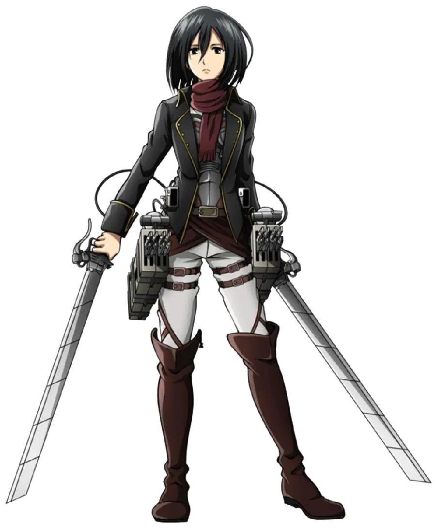 3D anime image of Mikasa Ackerman, a powerful and artistic girl